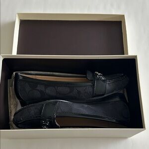 Coach Black Signature Jacquard Slip-On Loafers